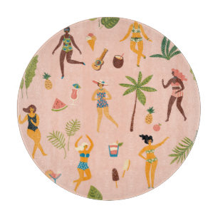 Swimsuit Ladys: Tropischer Vintager Tanz Schneidebrett