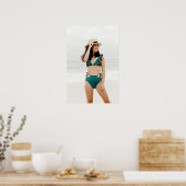 Swimsuit Model In Teal Bikini Poster (Küche)