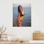 Swimsuit Model Wearing Black Bikini Poster (Küche)