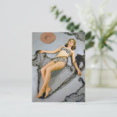 Swimsuit Vintages Foto Postkarte (Stehend Vorderseite)