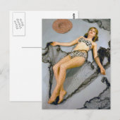 Swimsuit Vintages Foto Postkarte (Vorne/Hinten)