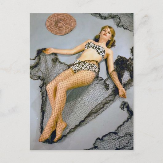 Swimsuit Vintages Foto Postkarte (Vorderseite)