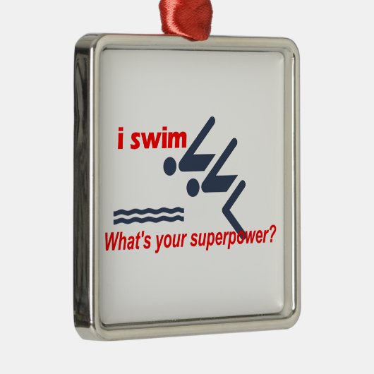 SwimsuperPower Silbernes Ornament (Rechts)