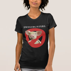 Swinebusters dunkler Damen-T - Shirt