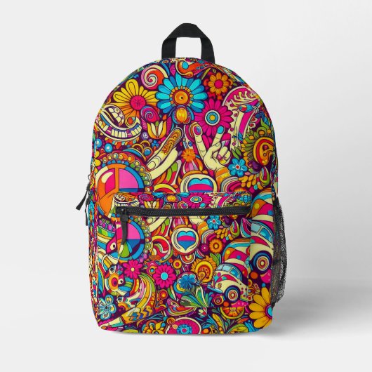 Swing 60er Design-Backpack Bedruckter Rucksack (Vorderseite)