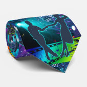 Swing Dance Couple on Lighted Dance Floor Krawatte (Gerollt)