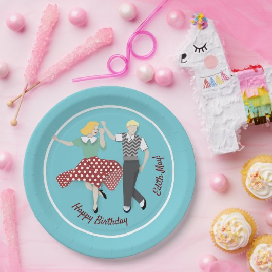 Swing Dance Couple Pappteller (Party)