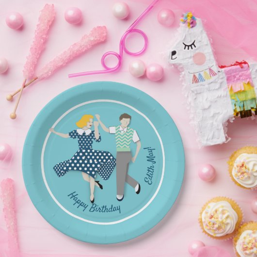 Swing Dance Couple Pappteller (Party)