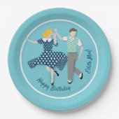 Swing Dance Couple Pappteller (Vorderseite)