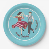 Swing Dance Couple Pappteller (Vorderseite)