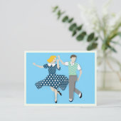 Swing Dance Couple Postkarte (Stehend Vorderseite)