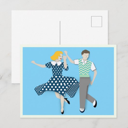 Swing Dance Couple Postkarte (Vorne/Hinten)
