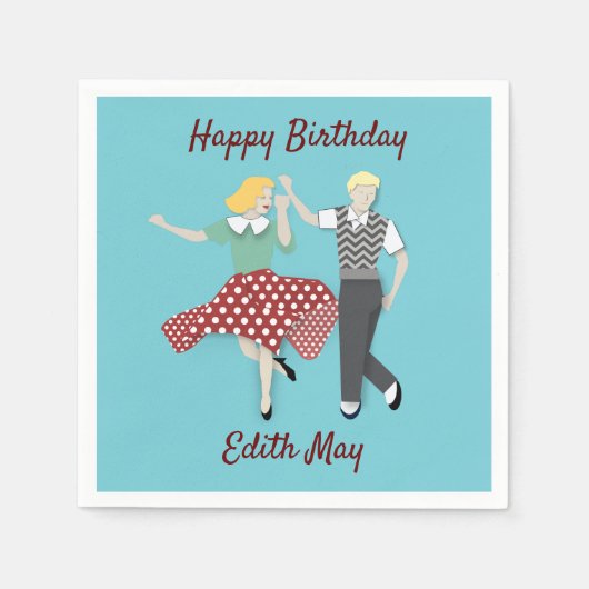 Swing Dance Couple Serviette (Vorderseite)
