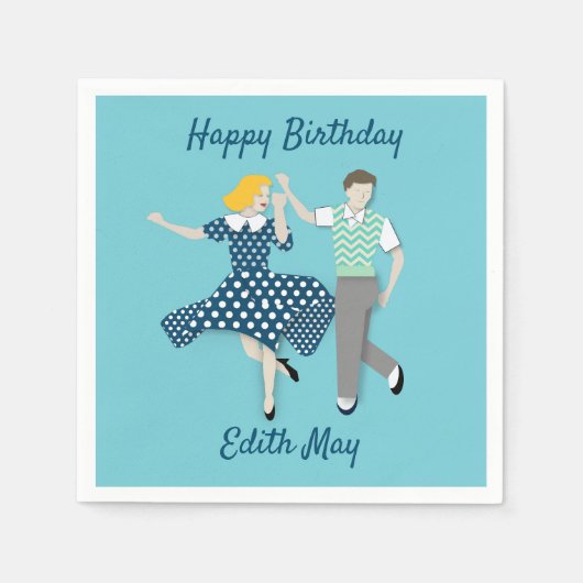 Swing Dance Couple Serviette (Vorderseite)