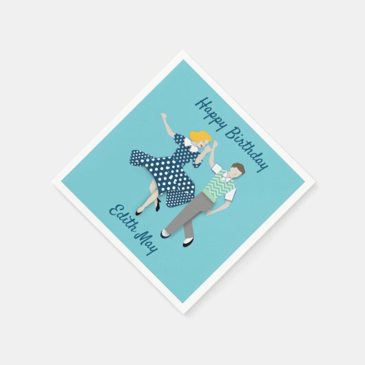 Swing Dance Couple Serviette (Ecke)