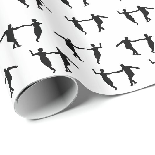 Swing Dance Couple Silhouettes Gift Wrapping Paper Geschenkpapier (Rolleneckpunkt)
