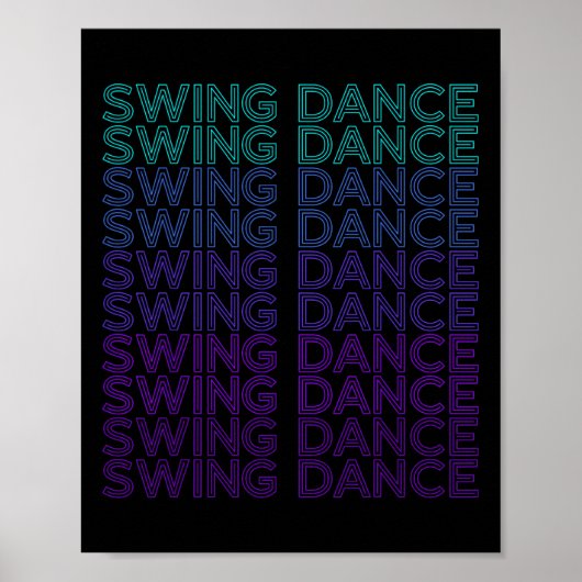 Swing Dance Dancing Retro Swing Tänzer Poster (Vorne)