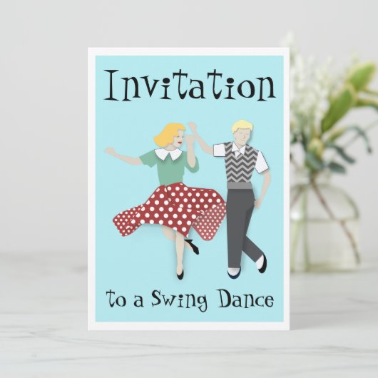 Swing Dance Einladung (Stehend Vorderseite)