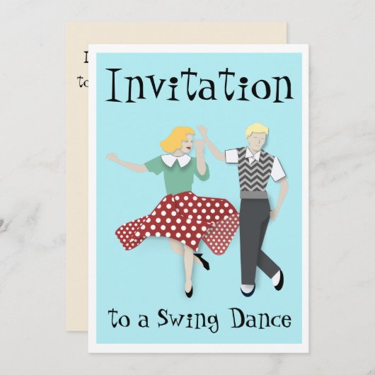 Swing Dance Einladung (Vorne/Hinten)