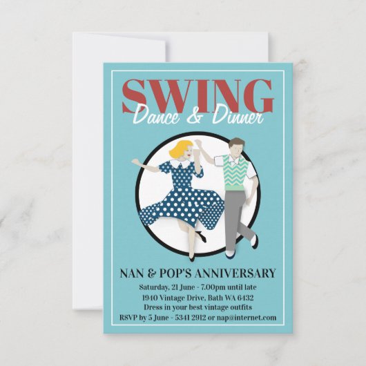 Swing Dance Einladung (Vorderseite)