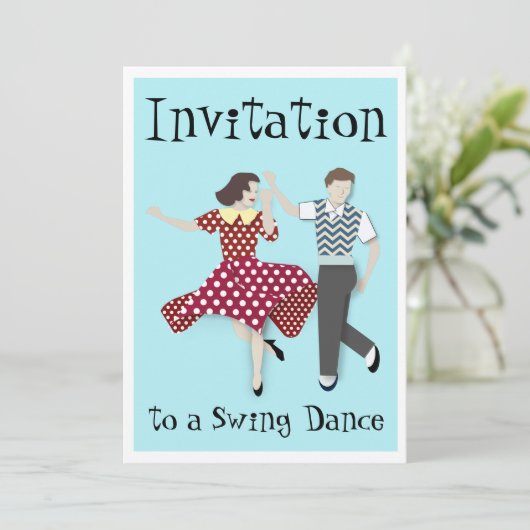 Swing Dance Einladung (Stehend Vorderseite)
