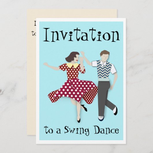 Swing Dance Einladung (Vorne/Hinten)