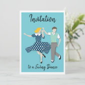 Swing Dance Einladung (Stehend Vorderseite)