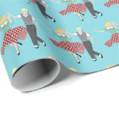 Swing Dance Geschenkpapier (Rolleneckpunkt)