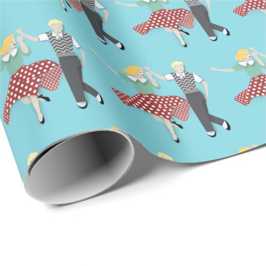 Swing Dance Geschenkpapier (Rolleneckpunkt)