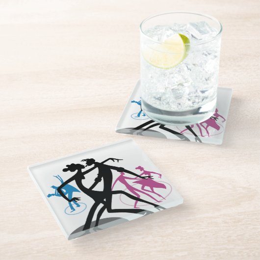 Swing Dance Glasuntersetzer (Schrägansicht)