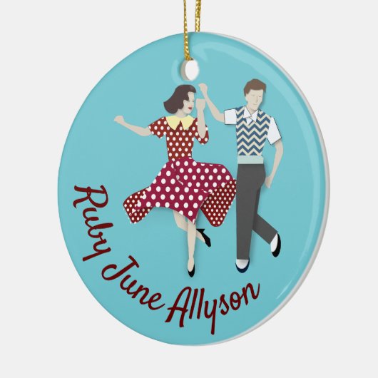 Swing Dance Keramik Ornament (Links)