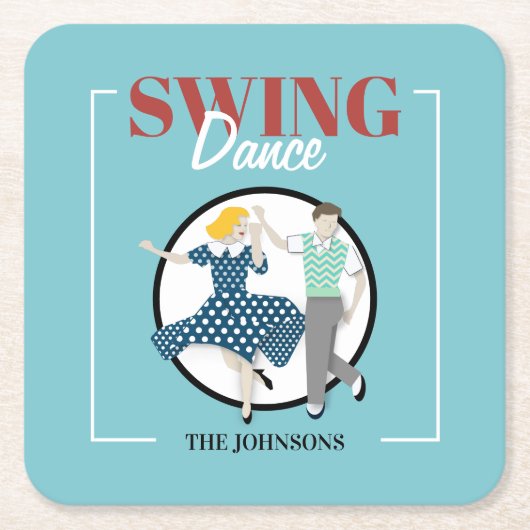 Swing Dance Rechteckiger Pappuntersetzer (Vorderseite)