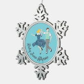 Swing Dance Schneeflocken Zinn-Ornament (Rechts)