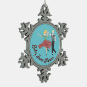 Swing Dance Schneeflocken Zinn-Ornament (Links)