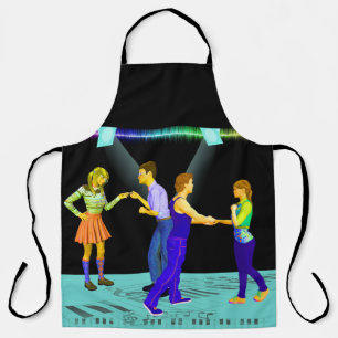 Swing Dancers on Musical Note Floor (L) Schürze