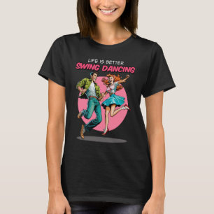 Swing Dancing 1950er Sock Hop Lindy Hop Dance T-Shirt