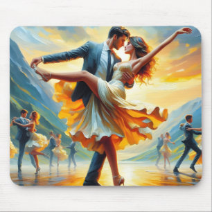 Swing Dancing Couples Tanzmusik Mousepad