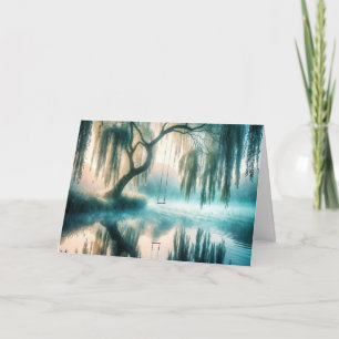 Swing, der von einem Baum abgeht, der an dich denk Karte