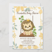 Swing Flora Prince Lion Boy Baby Dusche Einladung (Vorderseite)