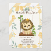 Swing Flora Prince Lion Boy Baby Dusche Einladung (Vorne/Hinten)
