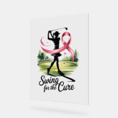Swing for Cure Golf Breast Cancer Acrylschild (Winkel)