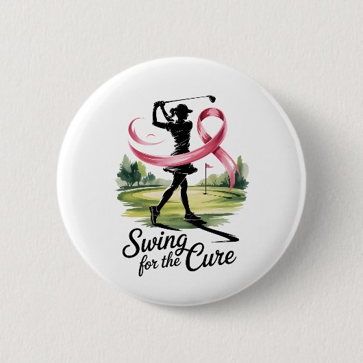 Swing for Cure Golf Breast Cancer Button (Vorderseite)