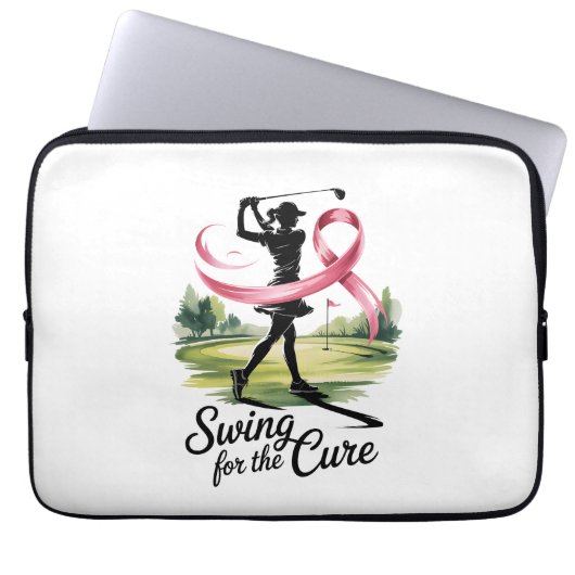 Swing for Cure Golf Breast Cancer Laptopschutzhülle (Vorderseite)