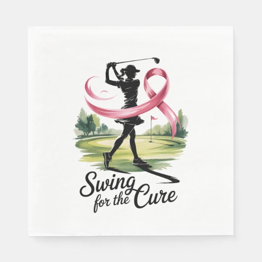 Swing for Cure Golf Breast Cancer Serviette (Vorderseite)