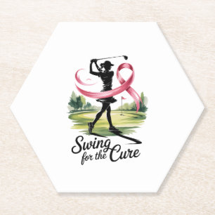 Swing for Cure Golf Breast Cancer Untersetzer
