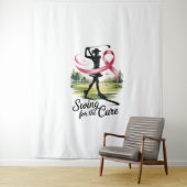 Swing for Cure Golf Breast Cancer Wandteppich (Beispiel)