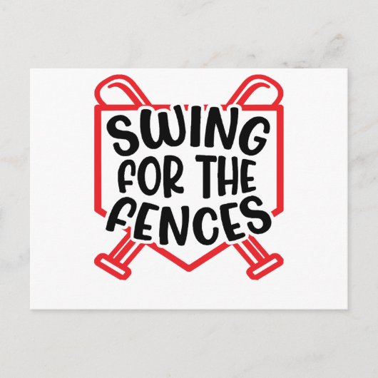 Swing for Fences Baseball Softball Girls Boys Postkarte (Vorderseite)