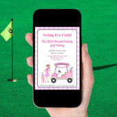 Swing for Pink Golf Outfit Breast Cancer Awareness Einladung