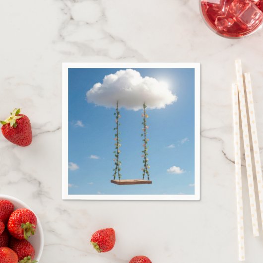Swing Hanging From a Cumulus Cloud Serviette (Beispiel)