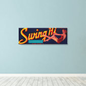 Swing Hi Peach LabelFresno, CA Leinwanddruck (Insitu (Holzboden))